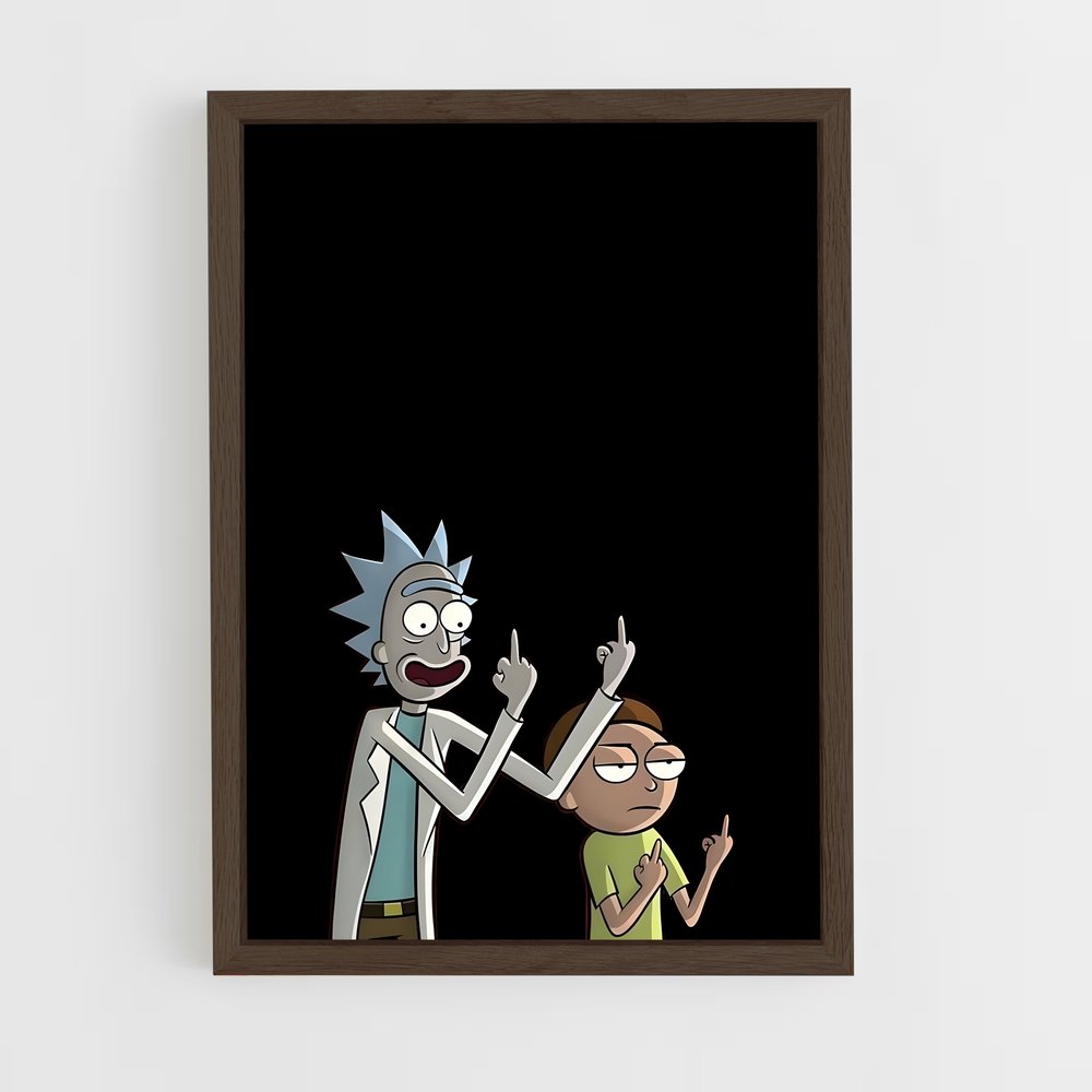 rick-and-morty-11 cadre Bois foncé