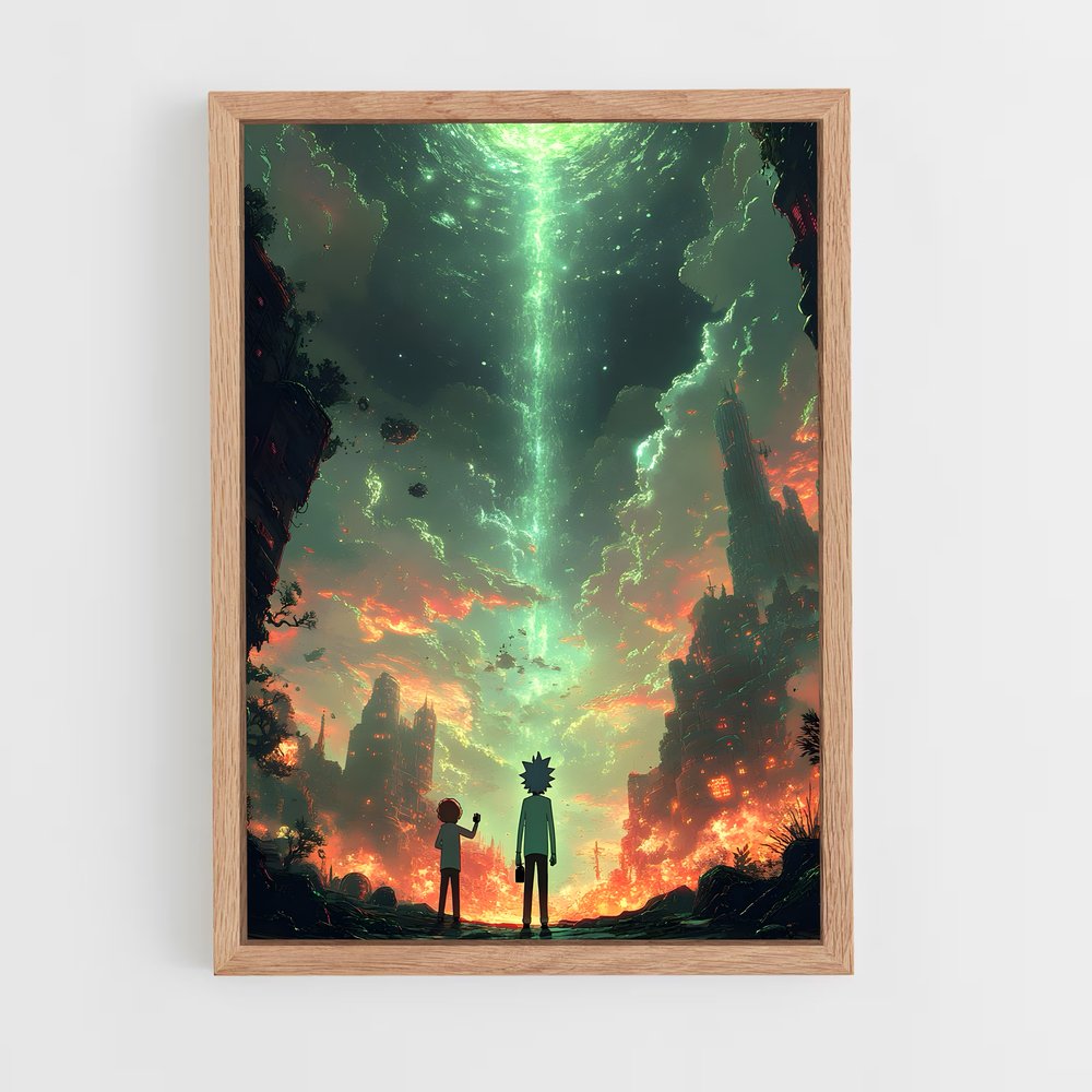 rick-and-morty-2 cadre Bois clair