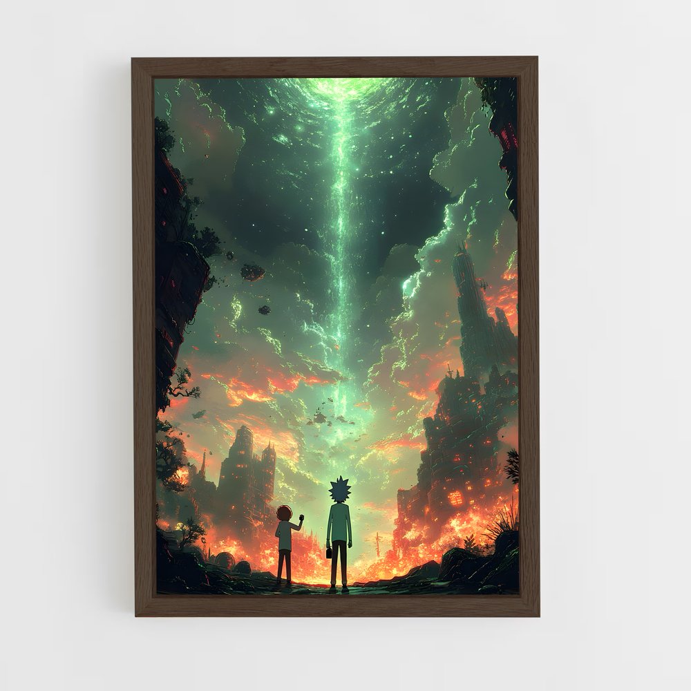 rick-and-morty-2 cadre Bois foncé