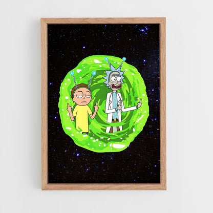 rick-and-morty-5 cadre Bois clair