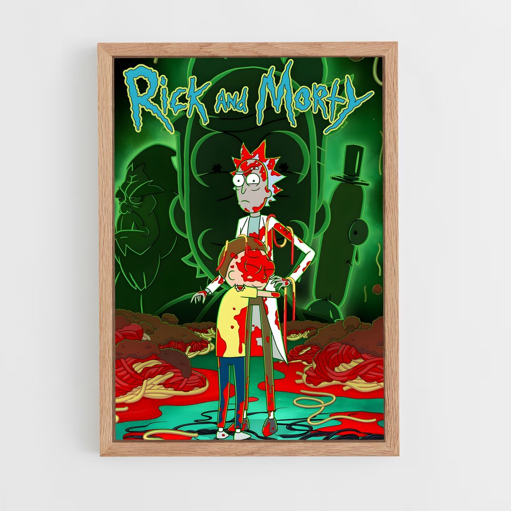 rick-and-morty-6 cadre Bois clair