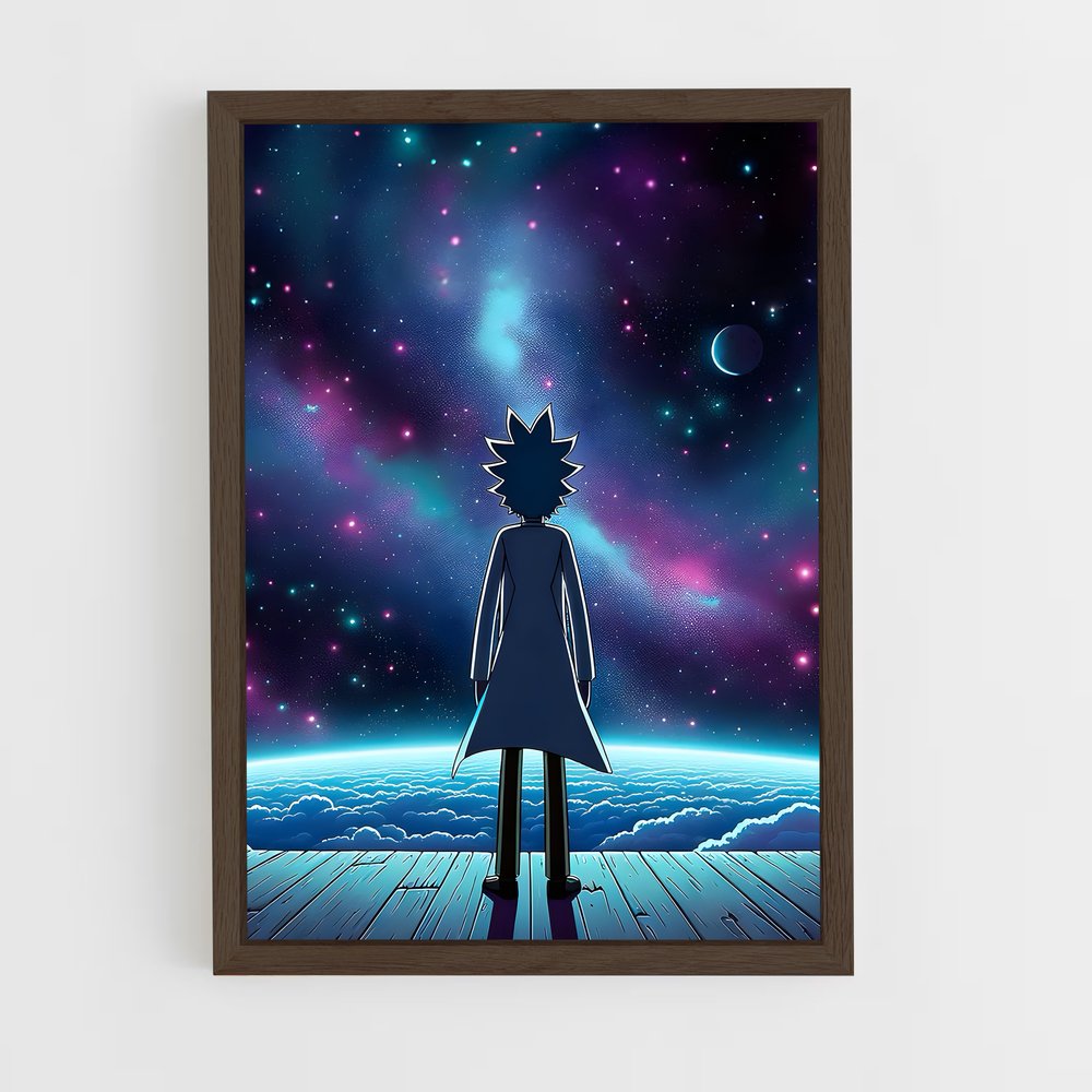 rick-and-morty-7 cadre Bois foncé