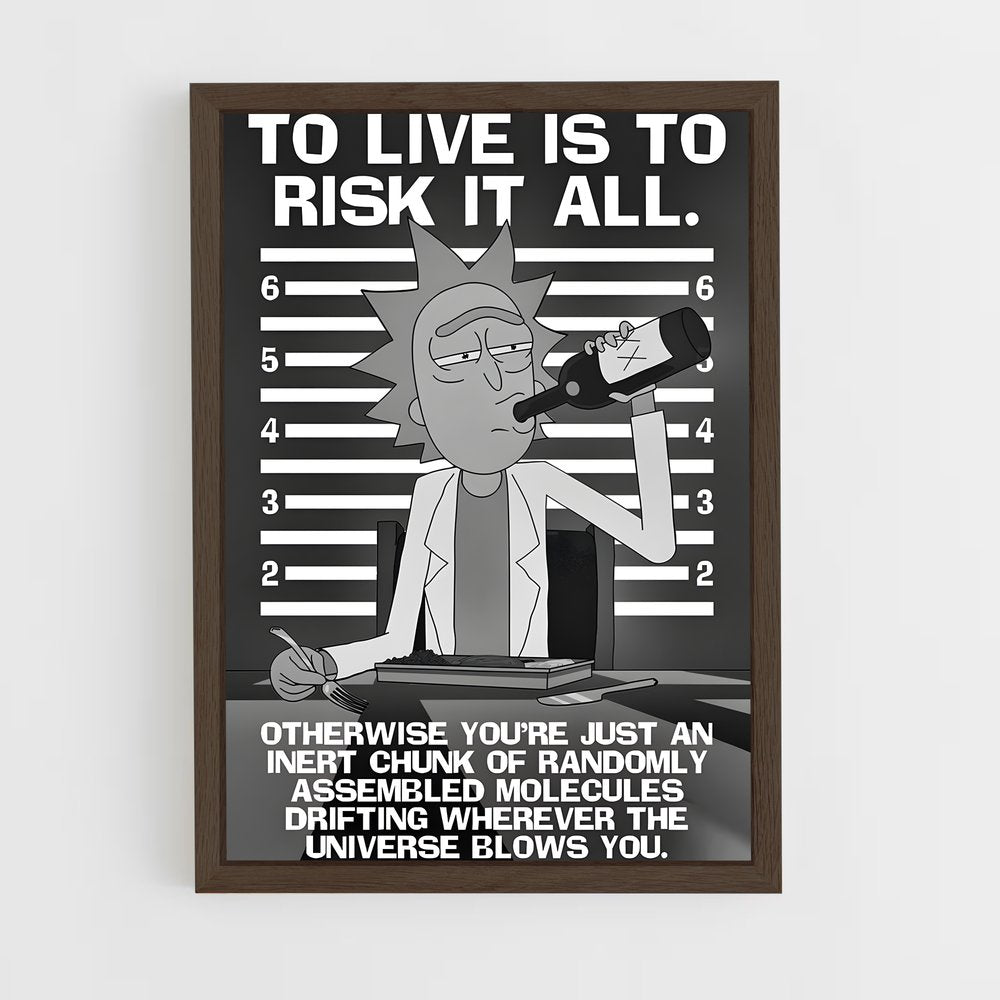 rick-and-morty-8 cadre Bois foncé