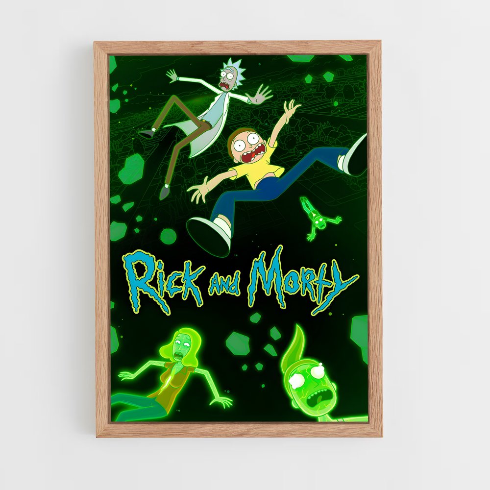 rick-and-morty-9 cadre Bois clair