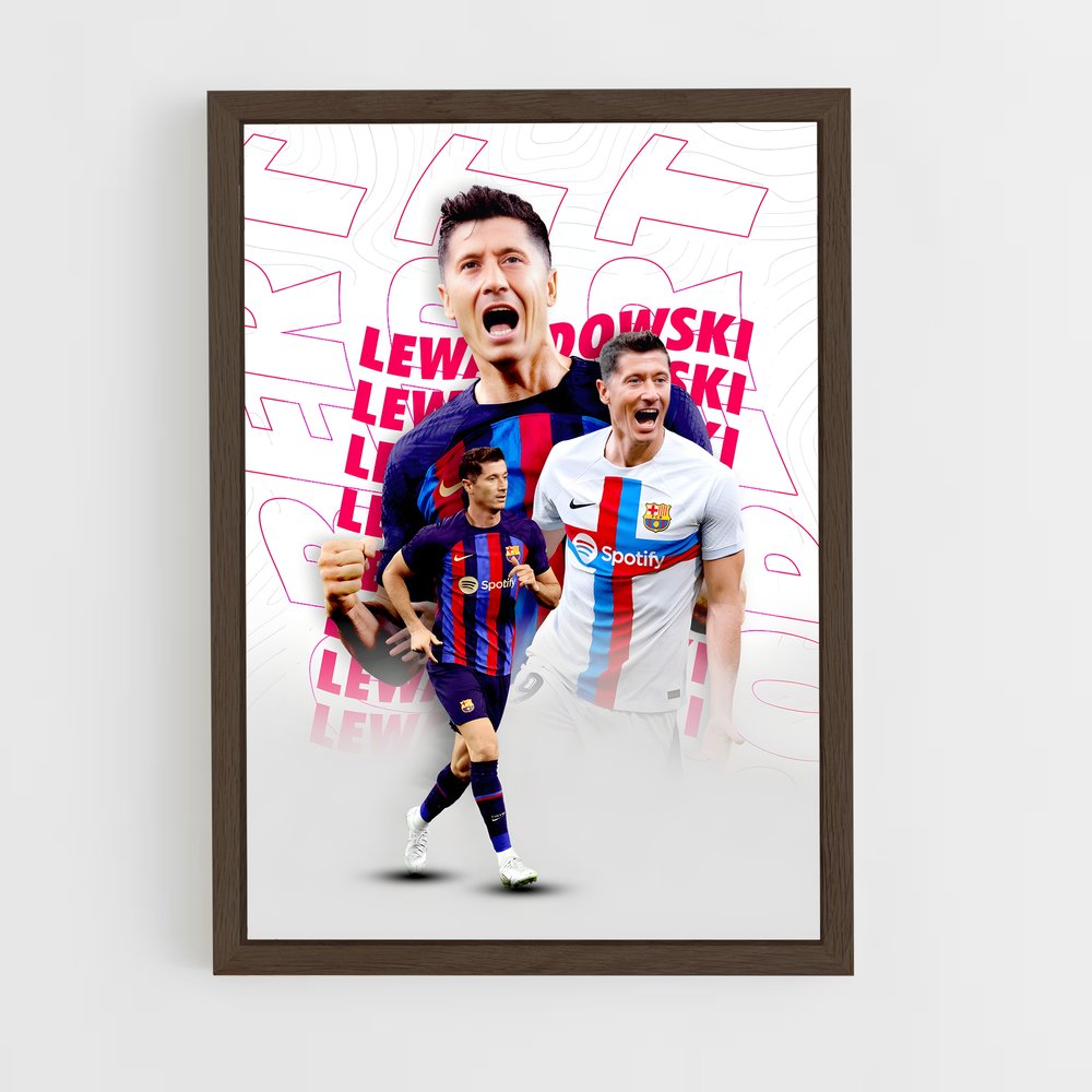 robert-lewandowski-17 cadre Bois foncé