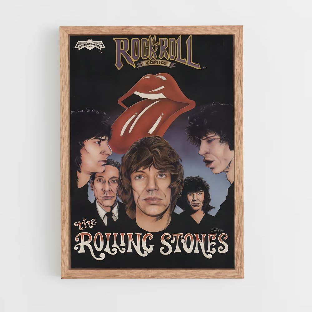 rolling-stones-6 cadre Bois clair