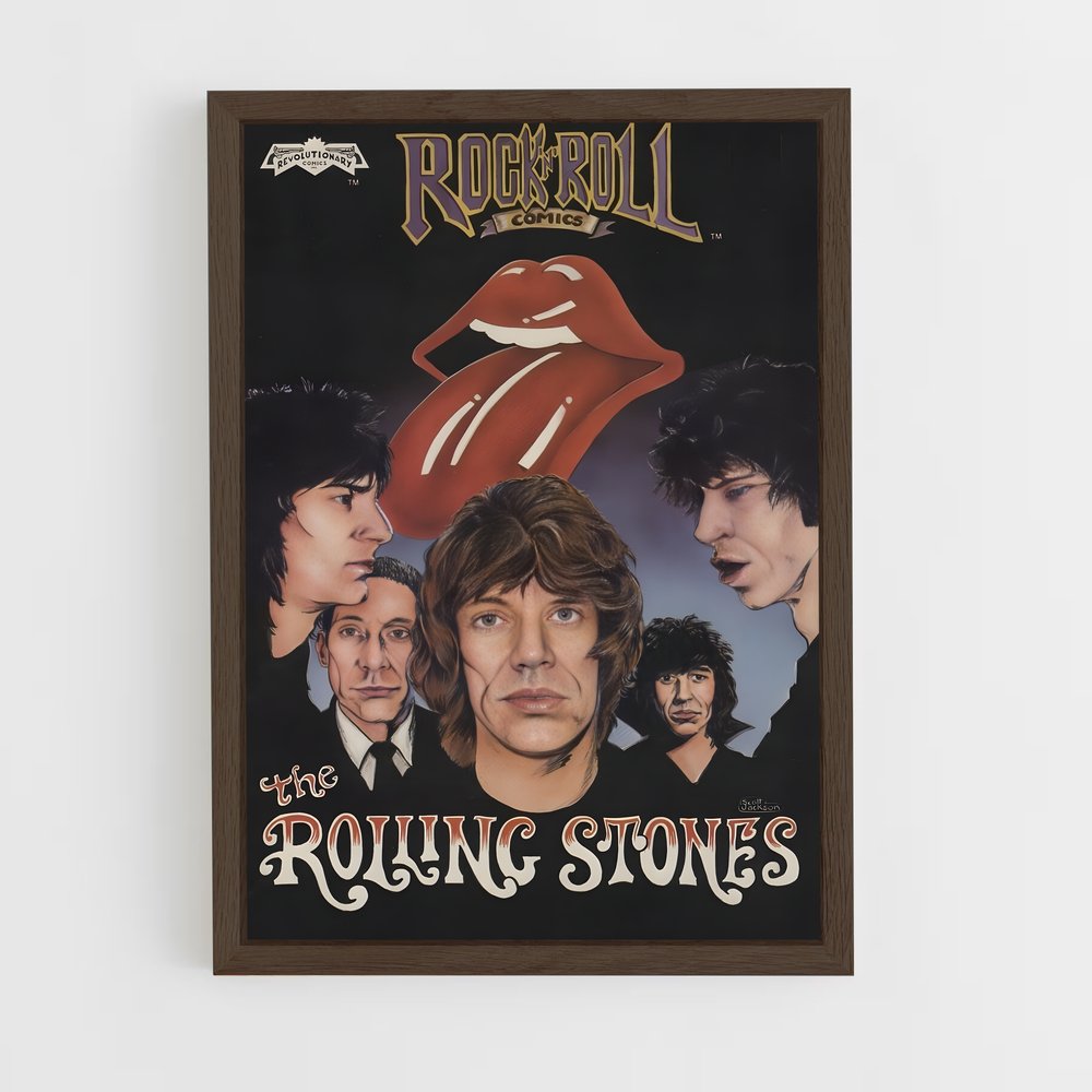 rolling-stones-6 cadre Bois foncé