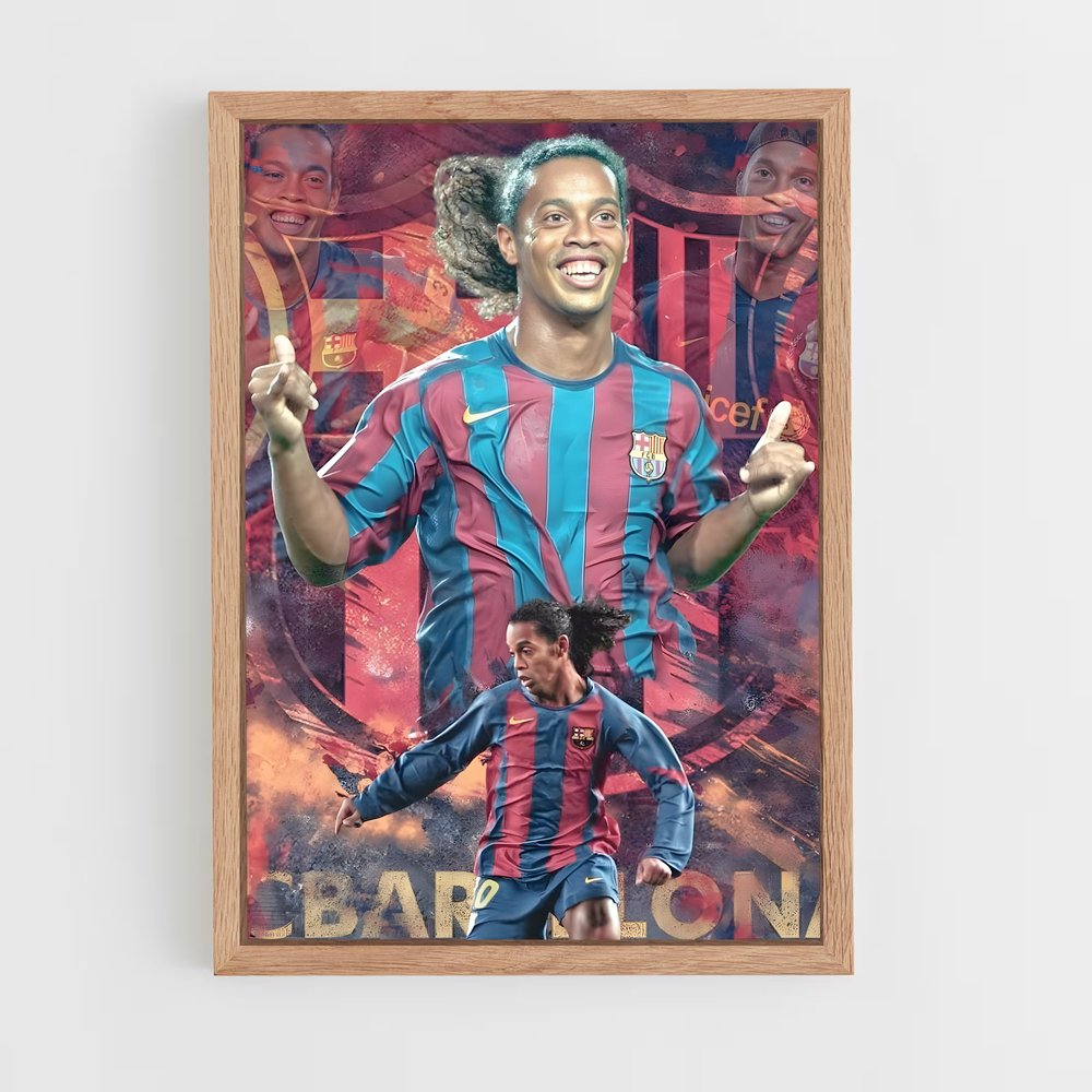 ronaldinho-7 cadre Bois clair