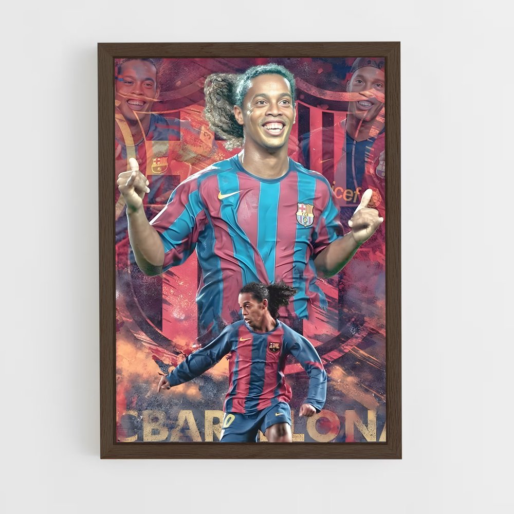 ronaldinho-7 cadre Bois foncé