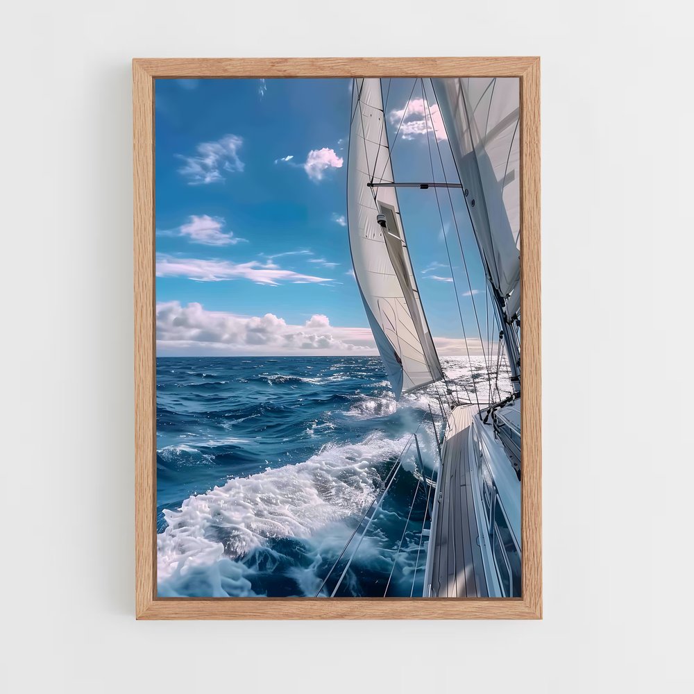 sailboat-9 cadre Bois clair