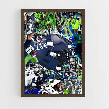 seahawks-12 cadre Bois foncé