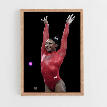 Póster Simone Biles Rojo