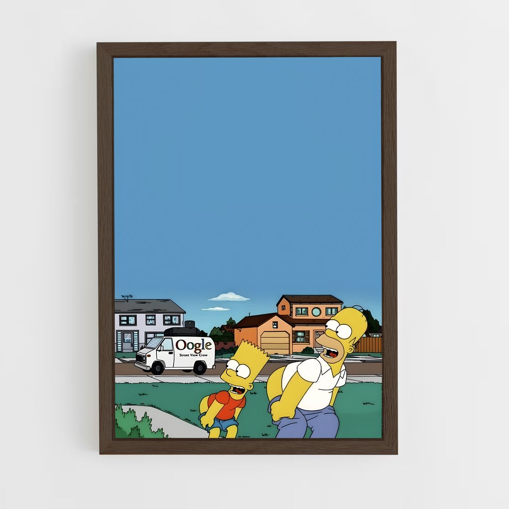 simpsons-15 cadre Bois foncé