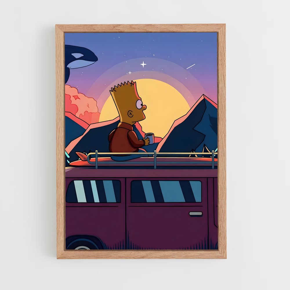 simpsons-19 cadre Bois clair