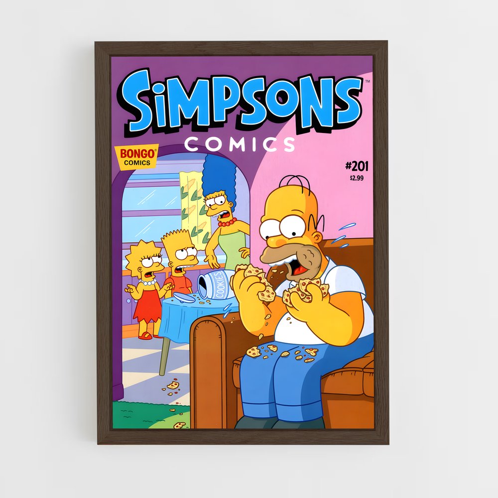 simpsons-5 cadre Bois foncé
