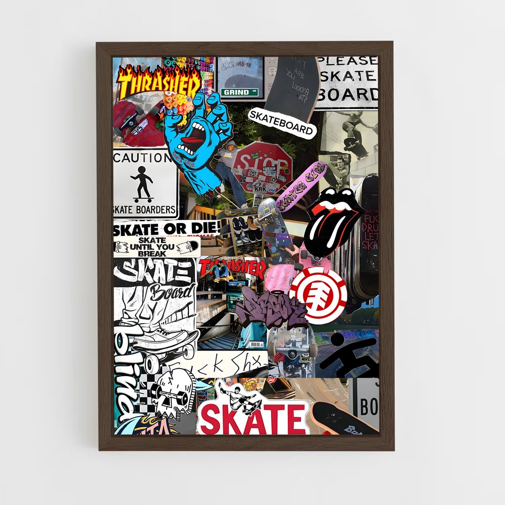 skateboard-9 cadre Bois foncé