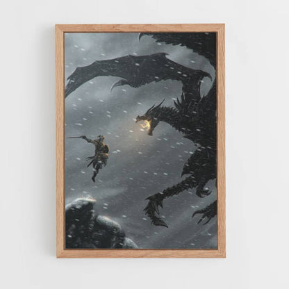 Póster Lucha del Dragón Skyrim