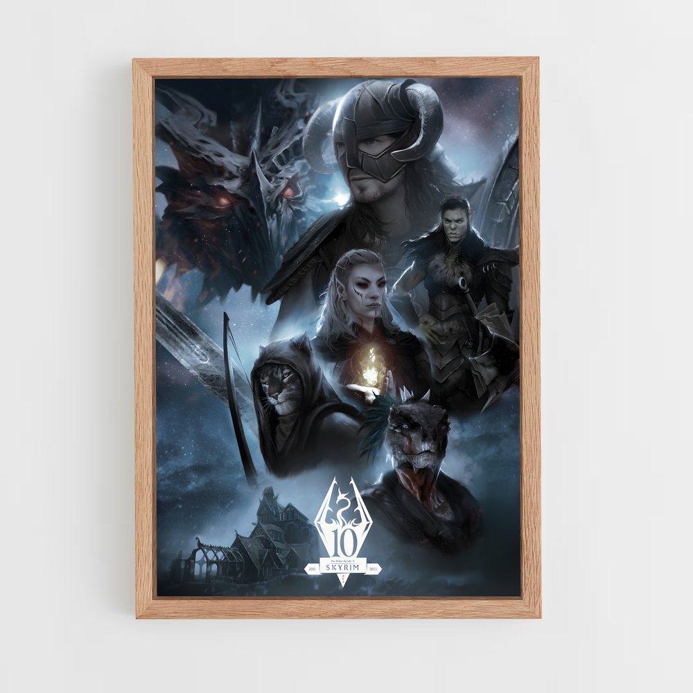skyrim-6 cadre Bois clair