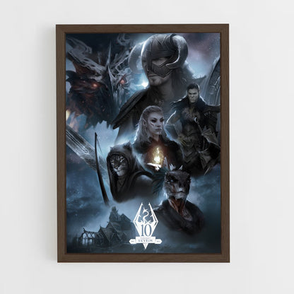 skyrim-6 cadre Bois foncé