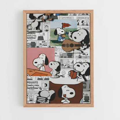 snoopy-2 cadre Bois clair