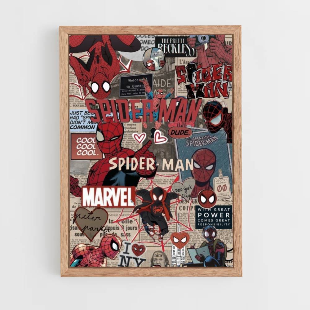 Collage del Hombre Araña Póster