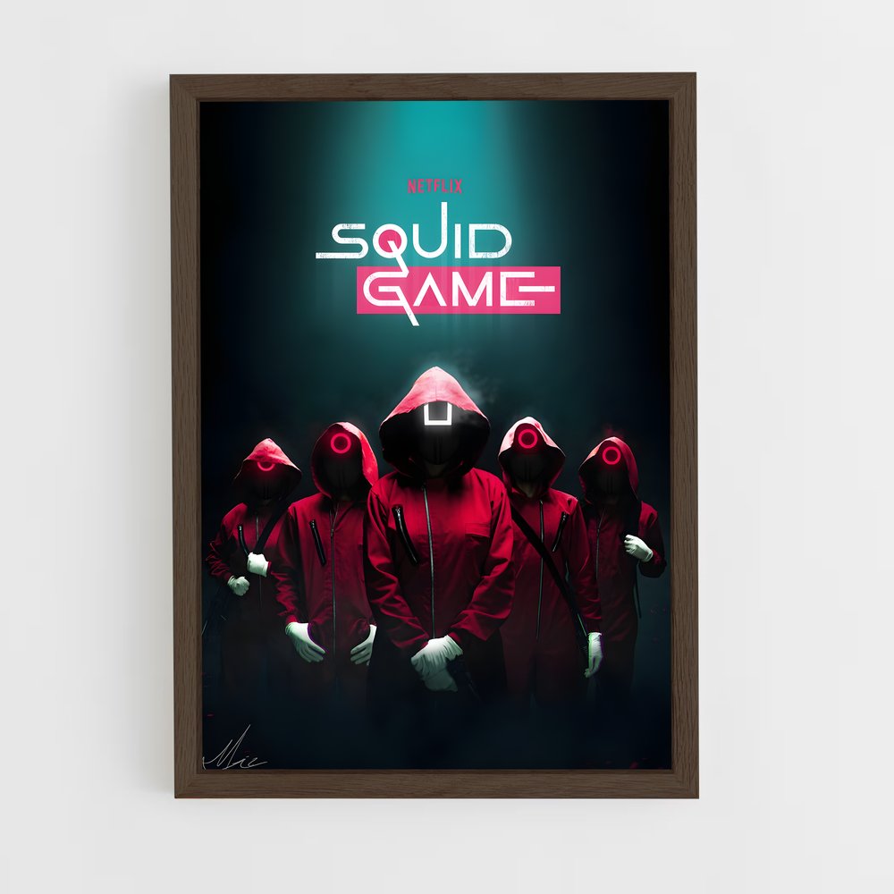 squid-game-10 cadre Bois foncé