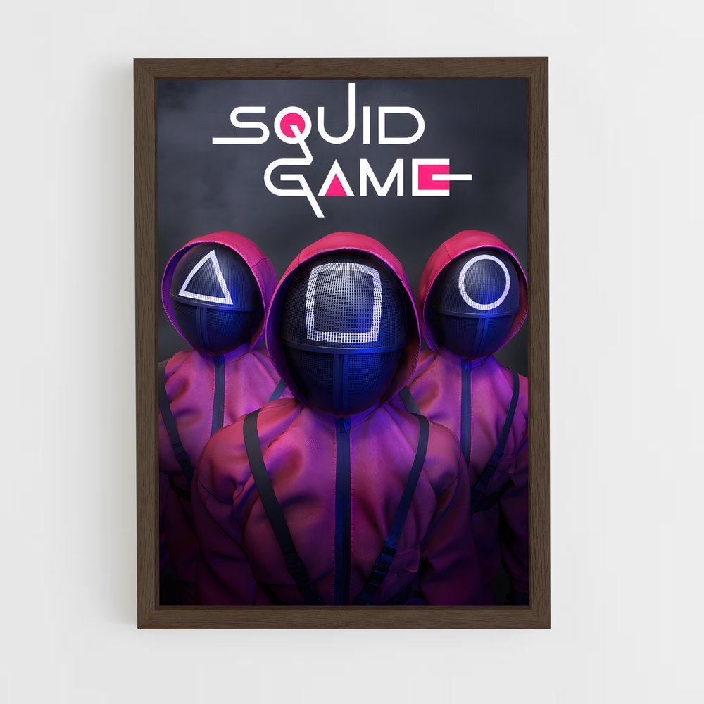 squid-game-4 cadre Bois foncé
