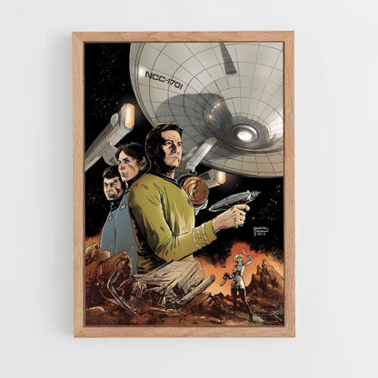 star-trek-2 cadre Bois clair
