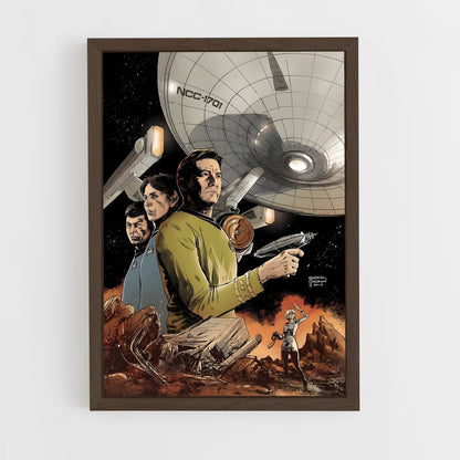 star-trek-2 cadre Bois foncé