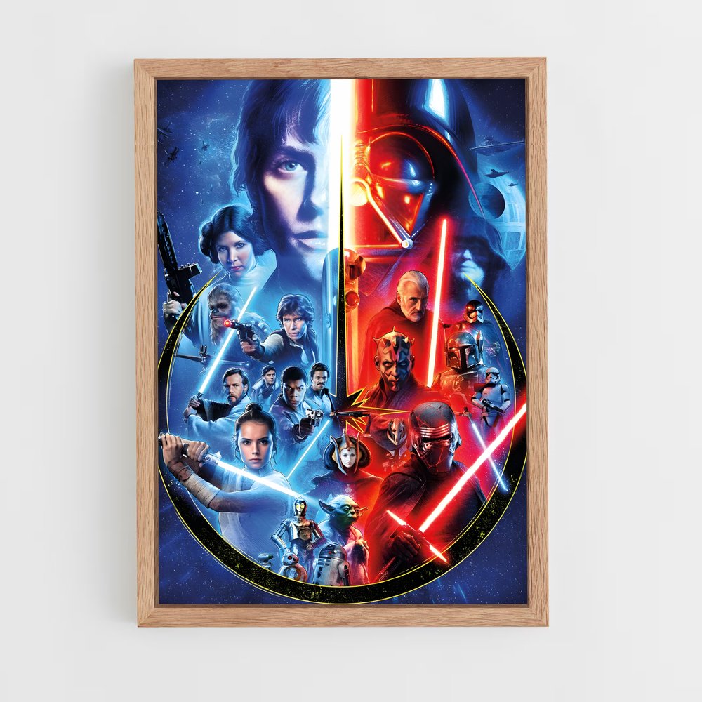 star-wars-11 cadre Bois clair