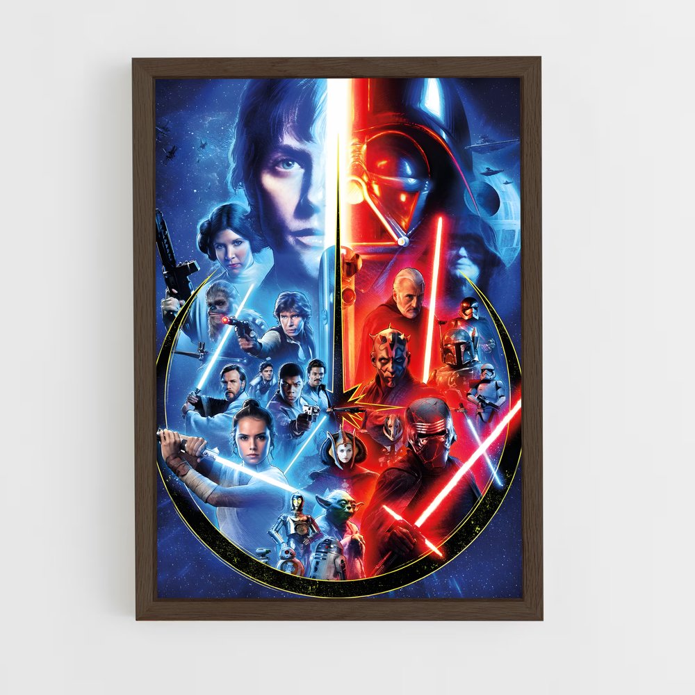 star-wars-11 cadre Bois foncé