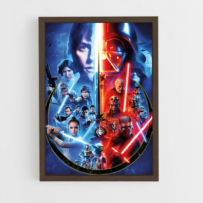 star-wars-11 cadre Bois foncé