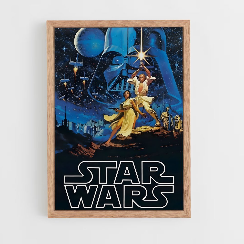 star-wars-19 cadre Bois clair