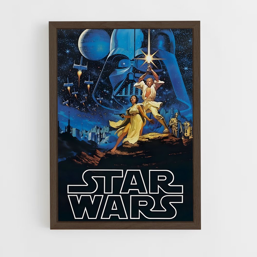 star-wars-19 cadre Bois foncé