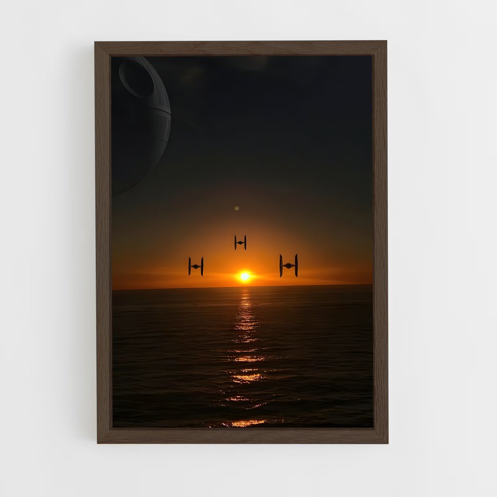 star-wars-2 cadre Bois foncé