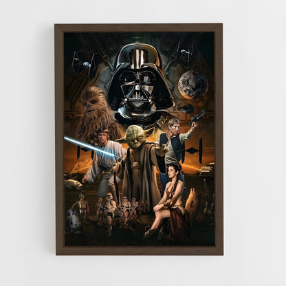 star-wars-23 cadre Bois foncé