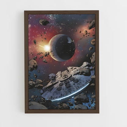 star-wars-37 cadre Bois foncé