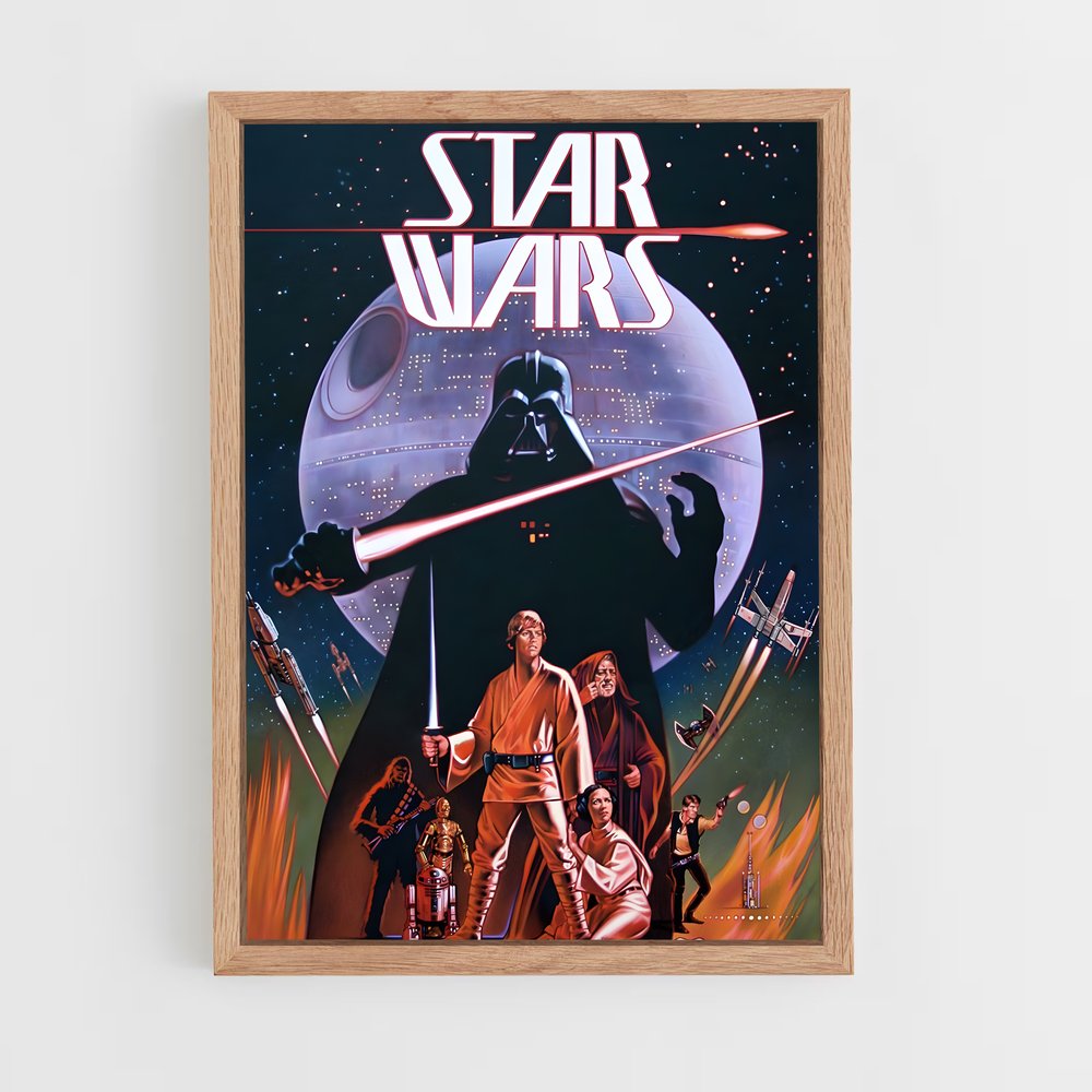 star-wars-5 cadre Bois clair
