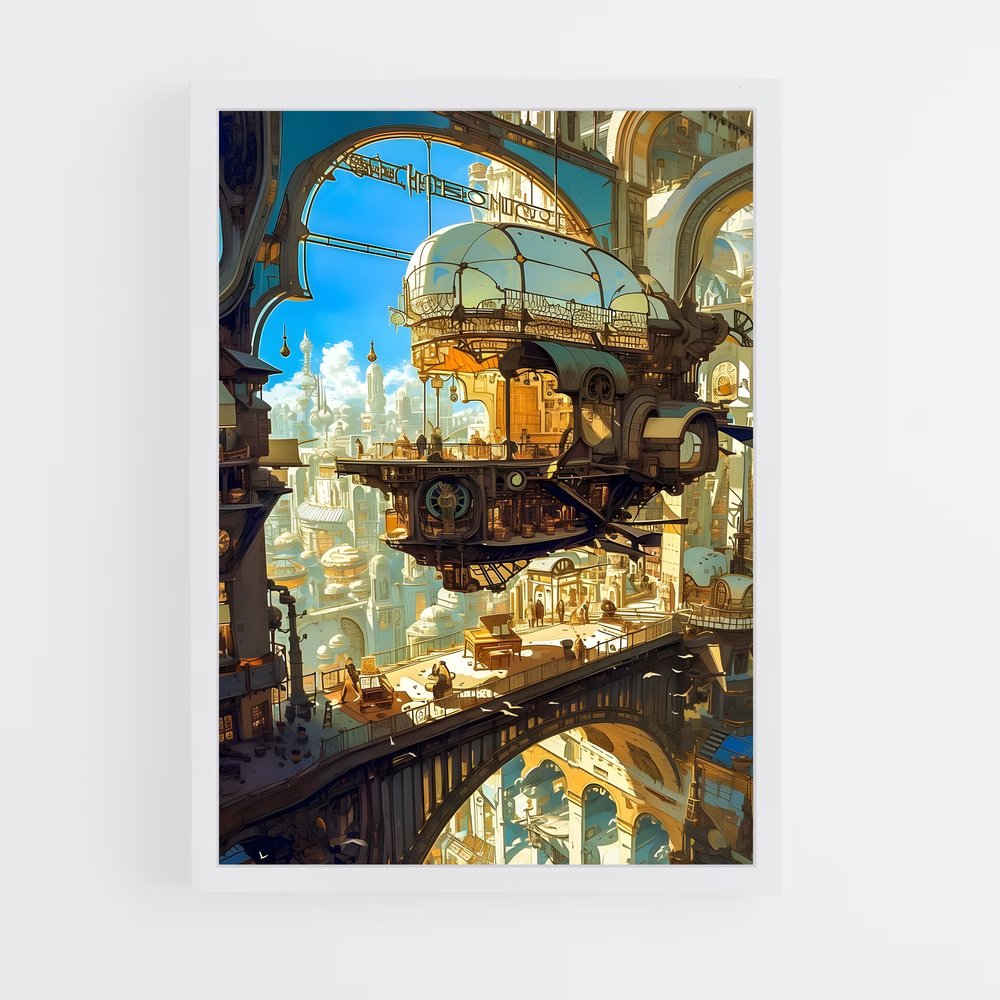 steampunk-16 cadre Blanc