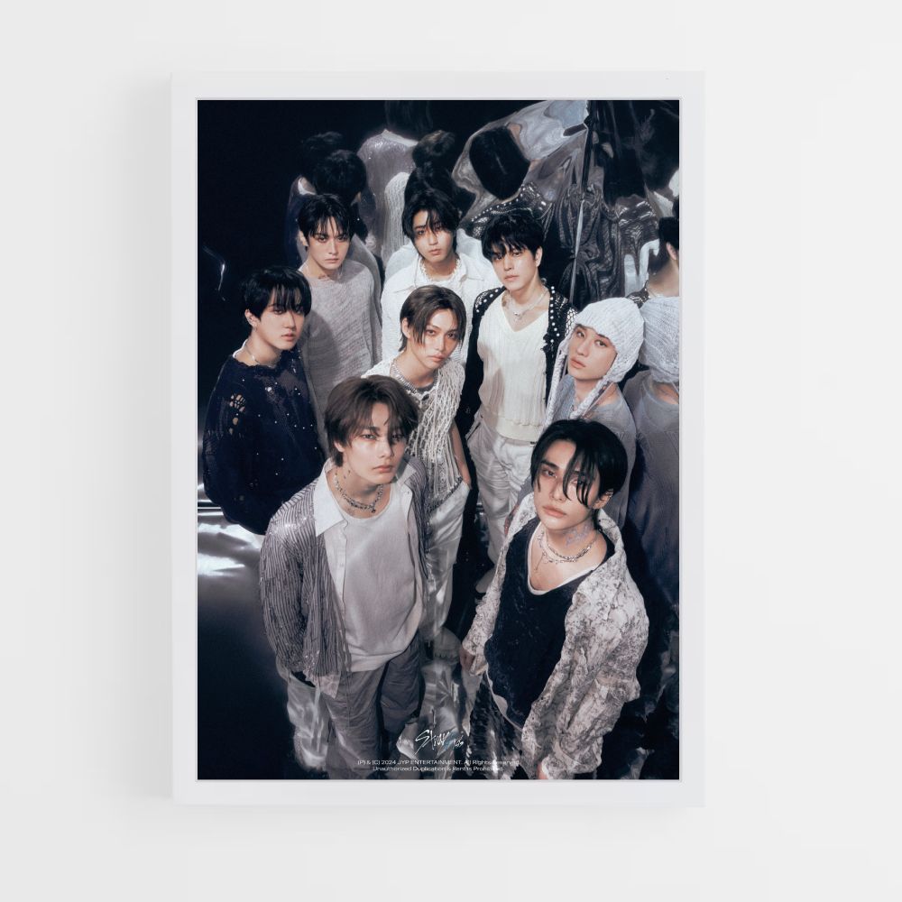 Póster Stray Kids en blanco y negro