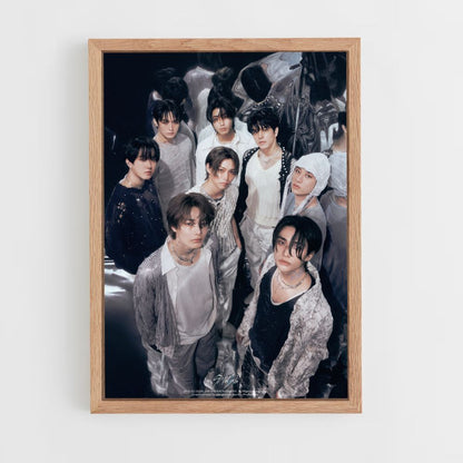 Póster Stray Kids en blanco y negro