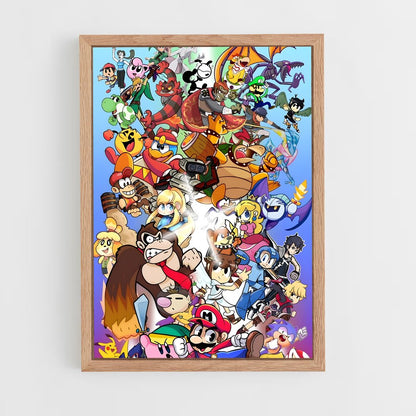 super-smash-bros-11 cadre Bois clair