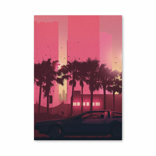 Póster Coche Synthwave