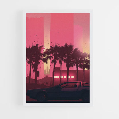 Póster Coche Synthwave