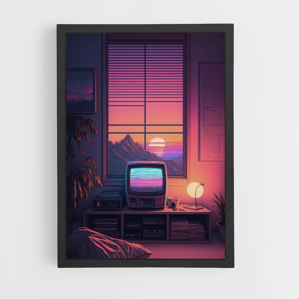 Póster Computadora Synthwave