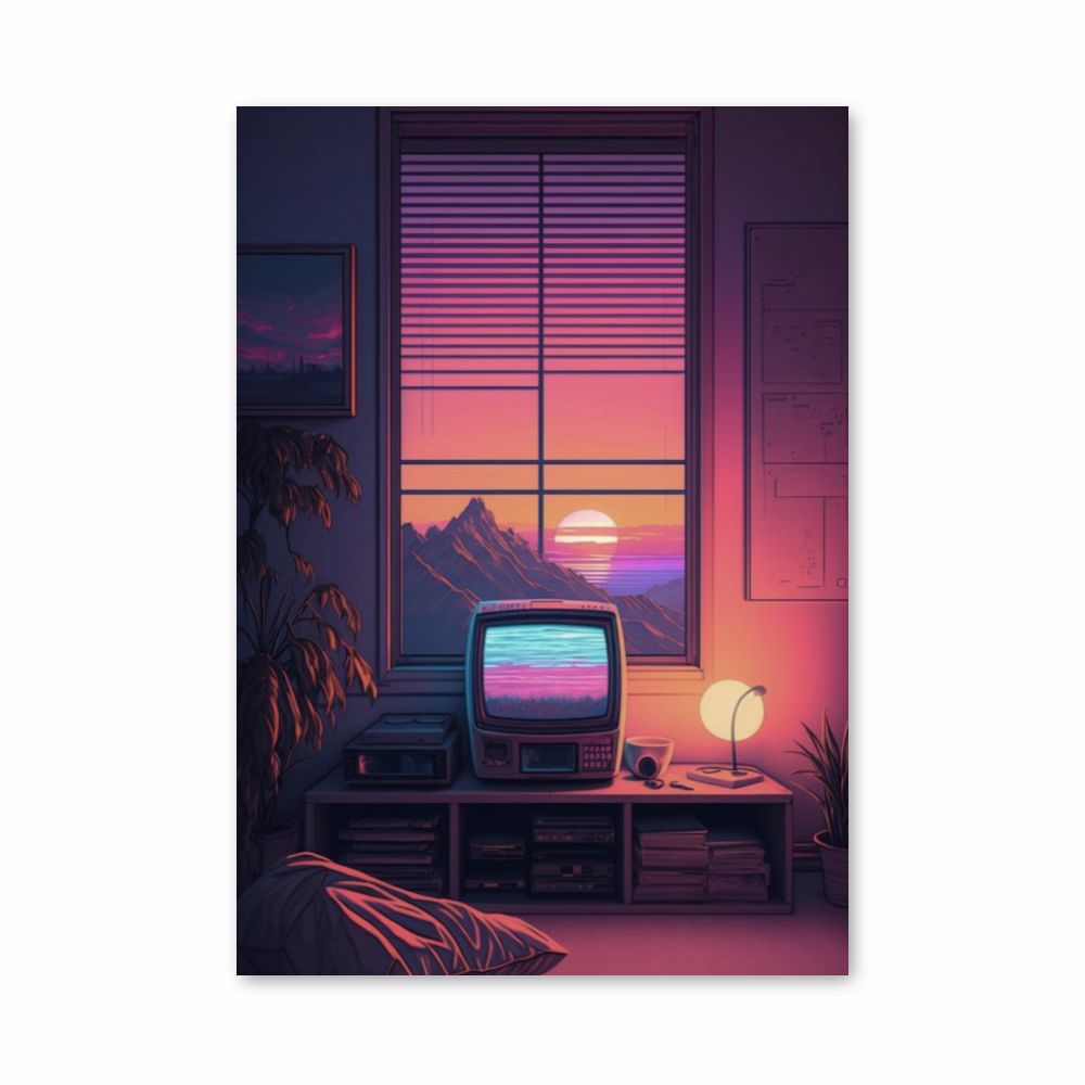 Póster Computadora Synthwave