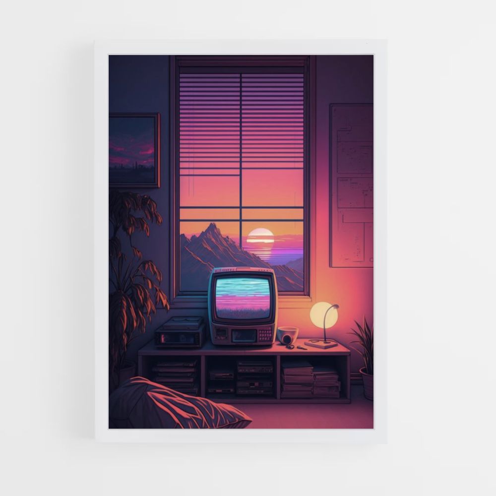 Póster Computadora Synthwave