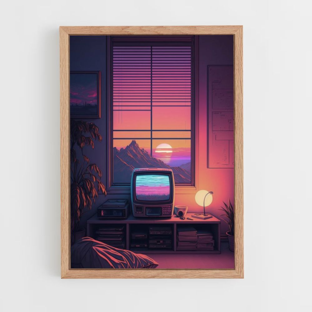 Póster Computadora Synthwave