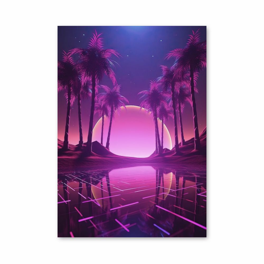 Póster Synthwave Miami