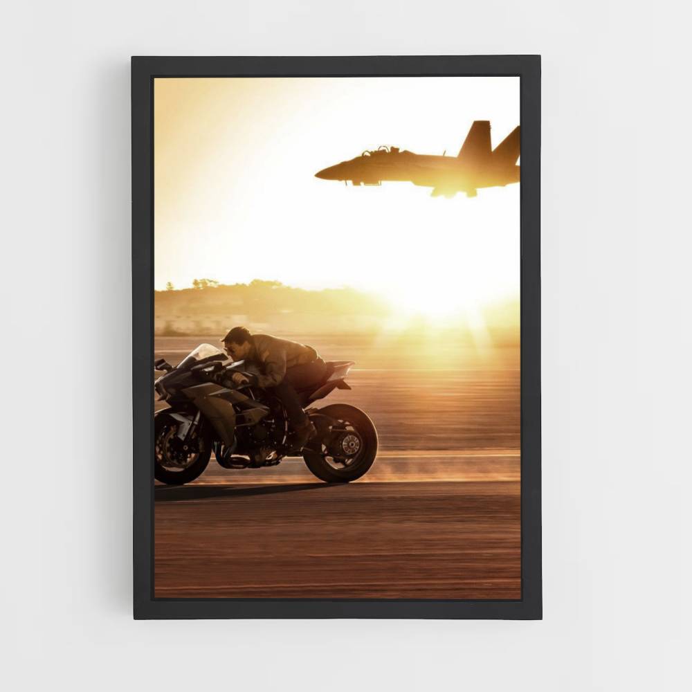 Póster Top Gun Moto Avión